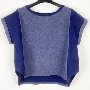 Short Sleeve Sweatshirt Navy Blue Banana Republic